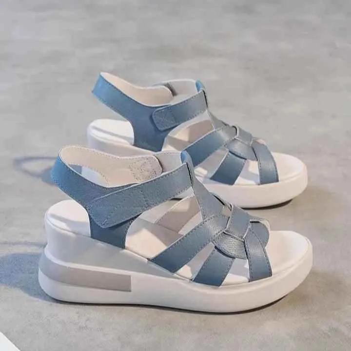 2213 - Women's Casual Shoes - Leather Wedges Sandals High Heels
