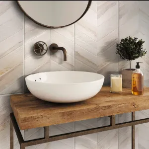 3 pack Chiffon White 17.7-in W x 35.4-in L Matte Porcelain Wall and Floor Tile (13.05 Sq ft/case) - Sample