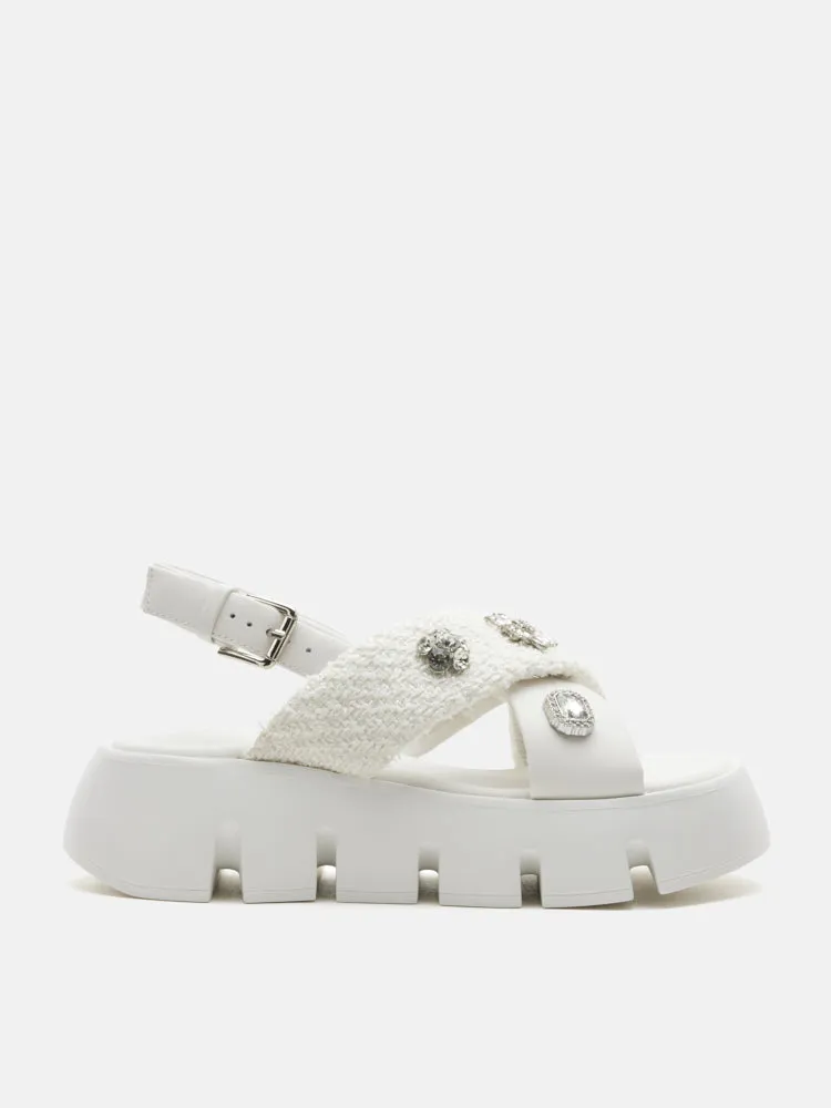 Abigail Embellished Criss-Cross Platform Sandals