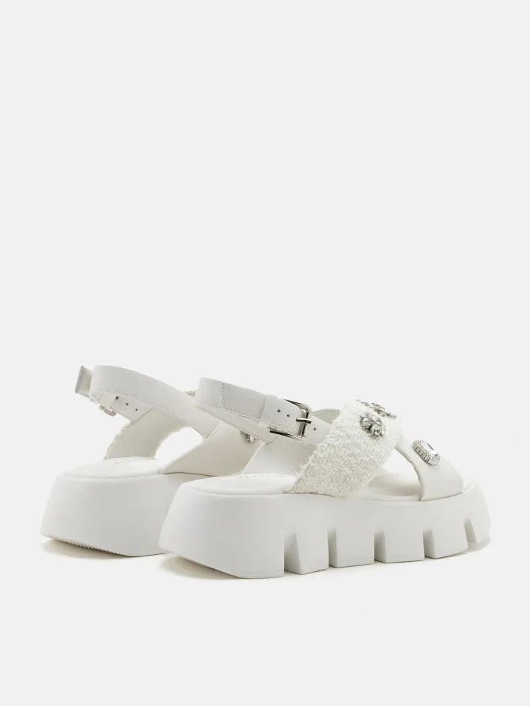 Abigail Embellished Criss-Cross Platform Sandals