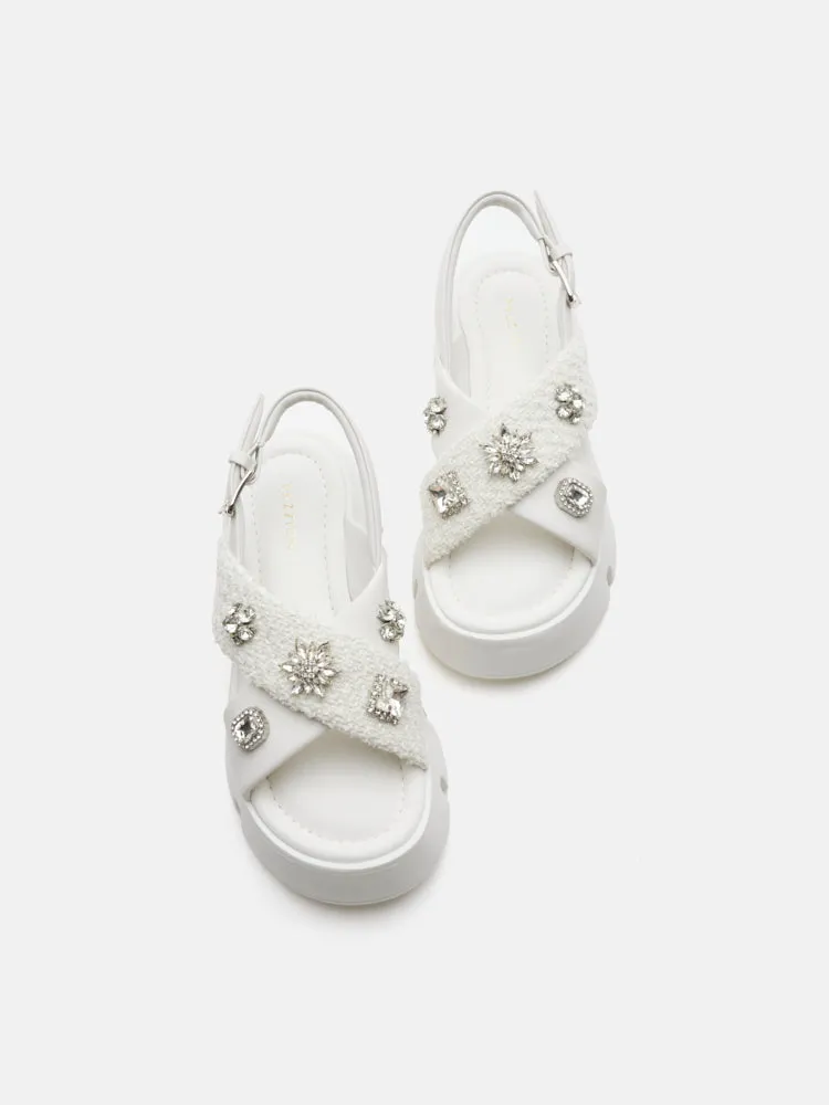 Abigail Embellished Criss-Cross Platform Sandals