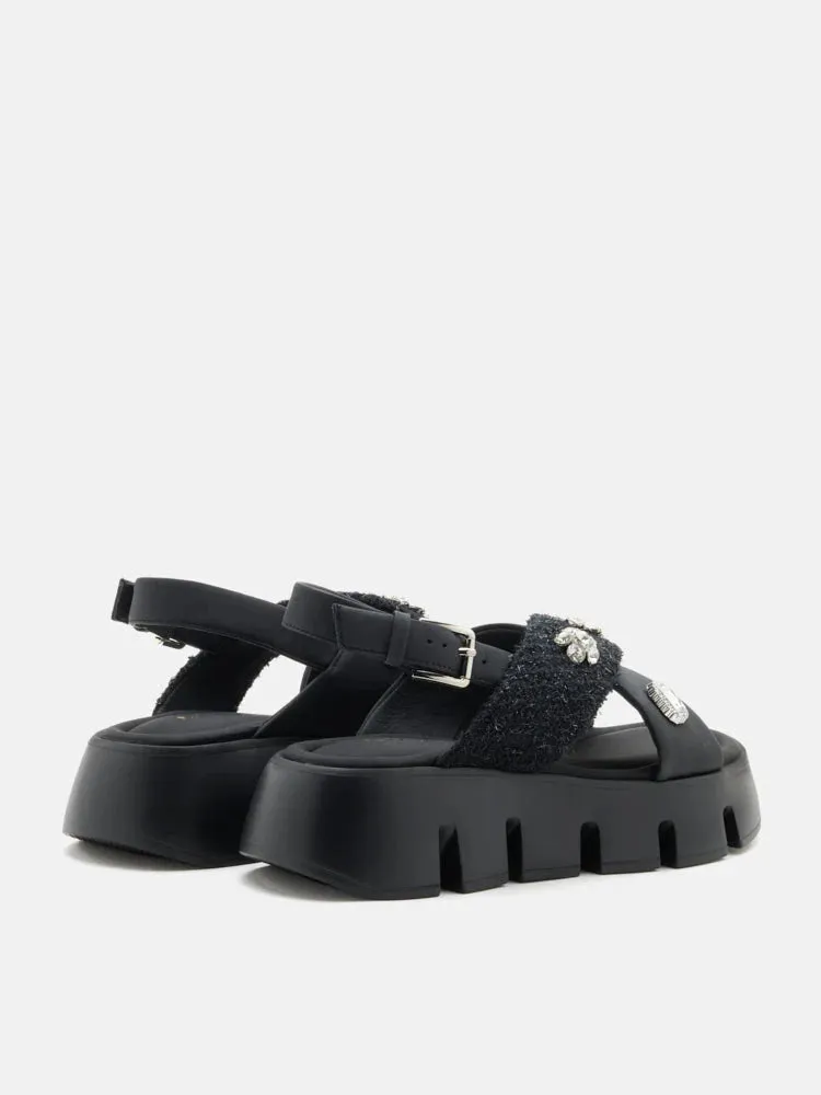 Abigail Embellished Criss-Cross Platform Sandals