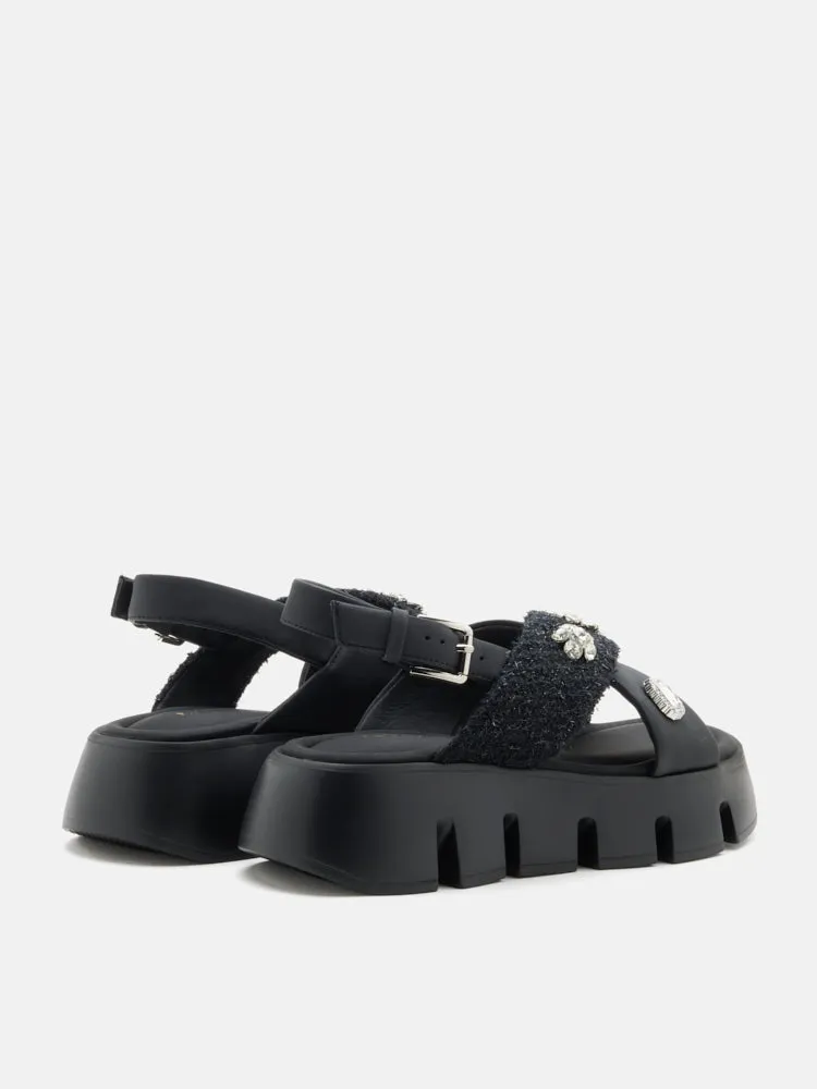 Abigail Embellished Criss-Cross Platform Sandals
