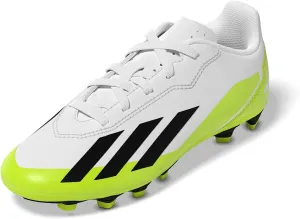 adidas Junior X Crazyfast.4 FG - White/Black/Lucid Lemon
