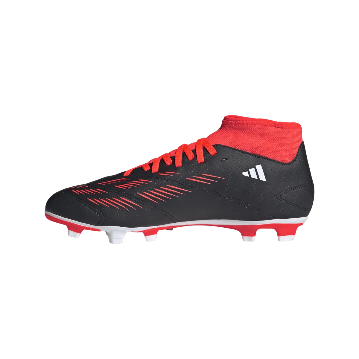 adidas Predator Club Sock Flexible Ground Adult Soccer Cleats IG7764 Black/White/Solar Red
