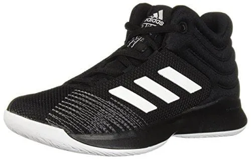 adidas Unisex Pro Spark 2018 Basketball Shoe, Black/White/Grey, 7 M US Big Kid