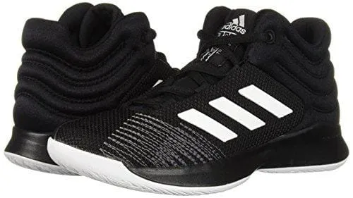 adidas Unisex Pro Spark 2018 Basketball Shoe, Black/White/Grey, 7 M US Big Kid