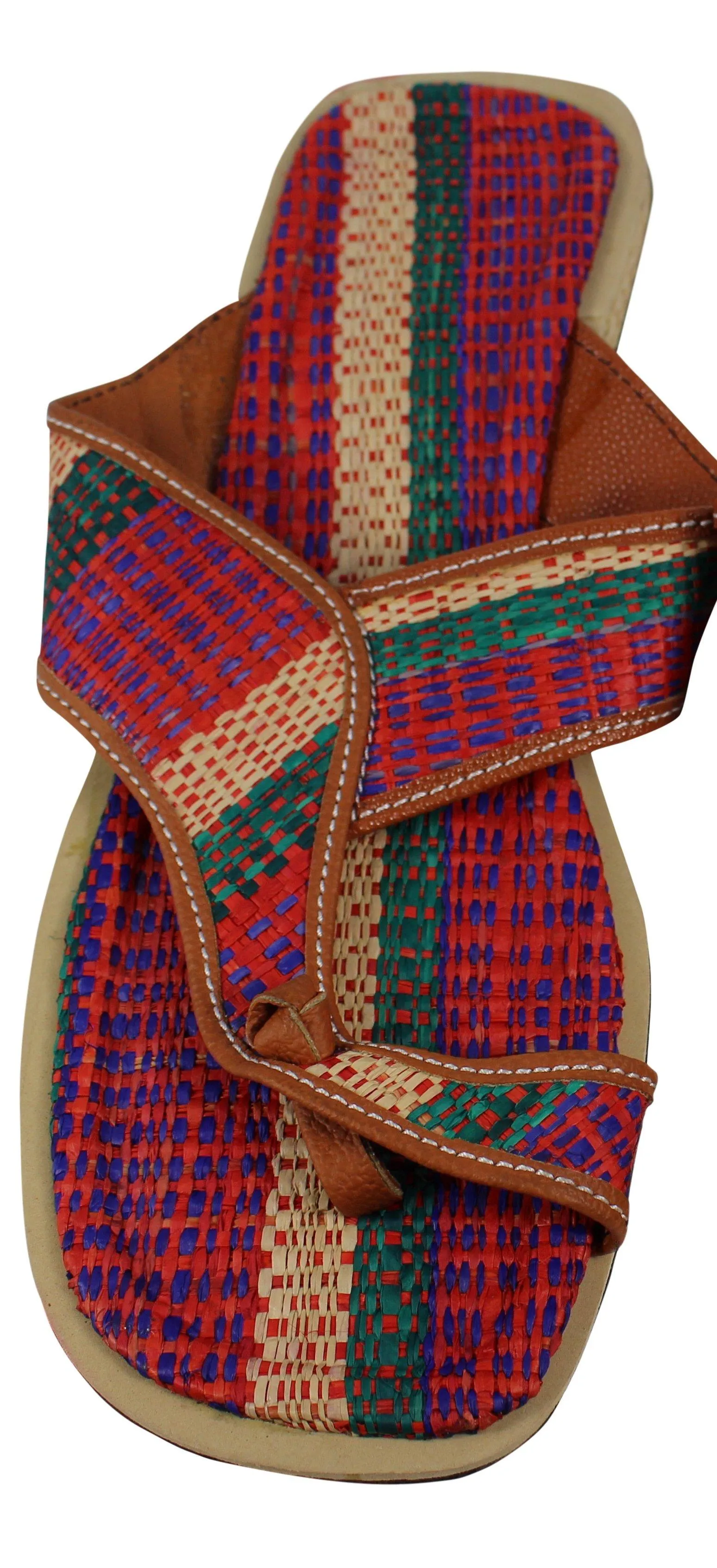 African Raffia Fibers Men's Sandals Size 13