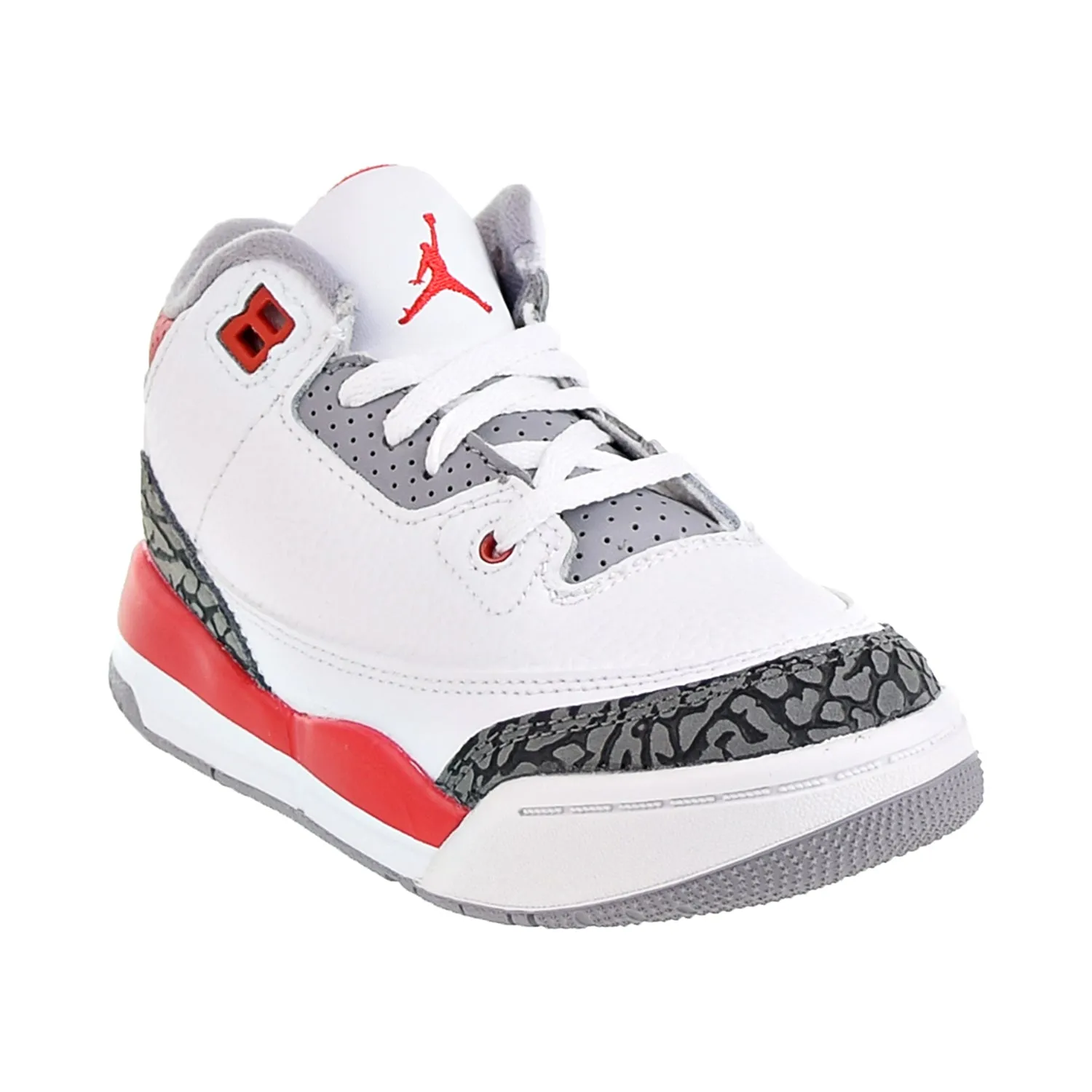 Air Jordan 3 Retro (PS) Little Kids' Shoes White-Fire Red-Black