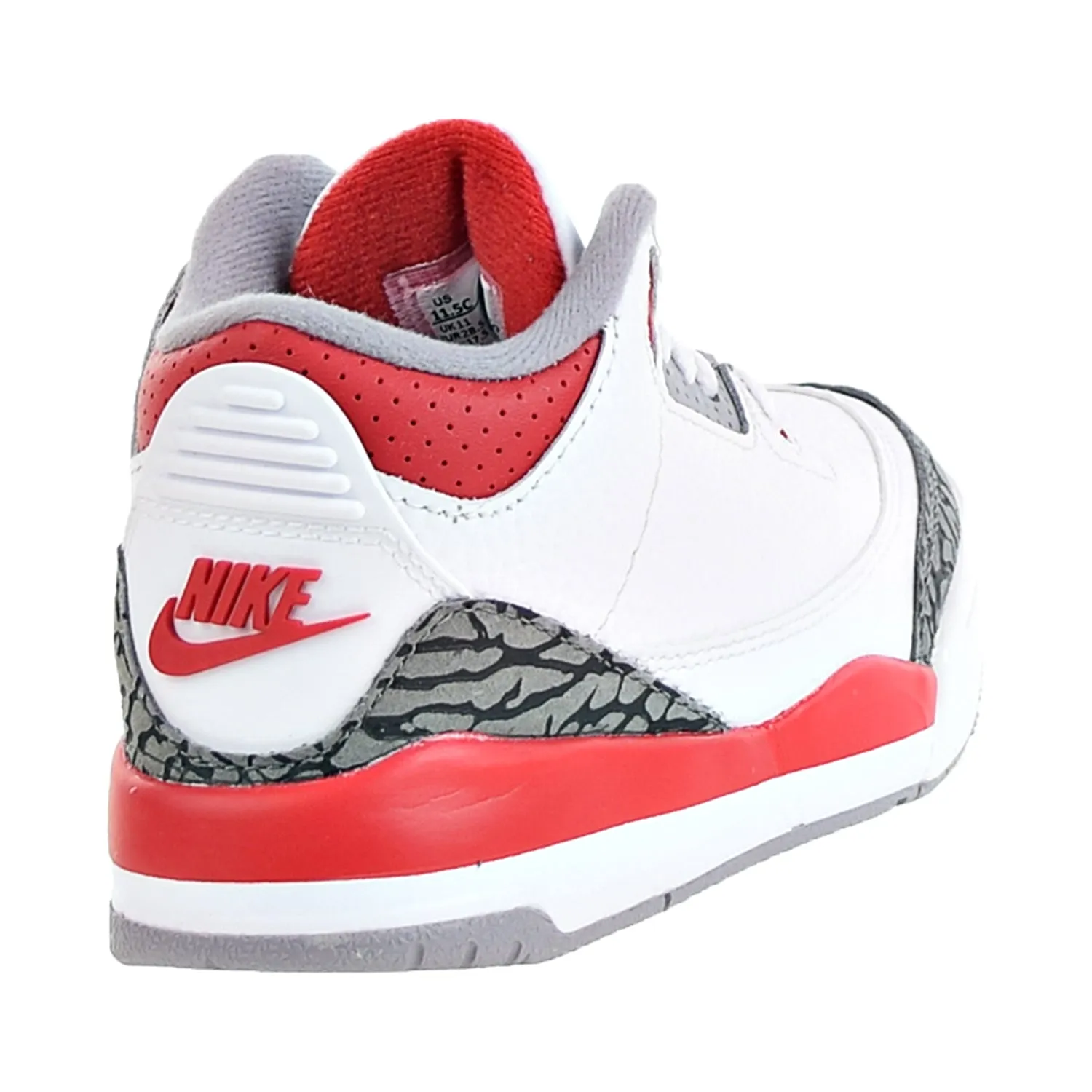 Air Jordan 3 Retro (PS) Little Kids' Shoes White-Fire Red-Black