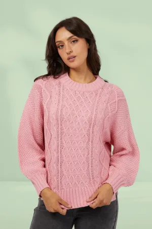 All About Eve Rue Knit Sweater Pink