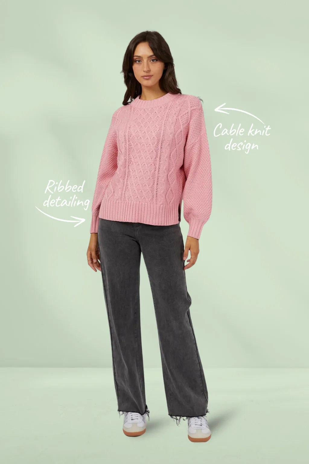 All About Eve Rue Knit Sweater Pink