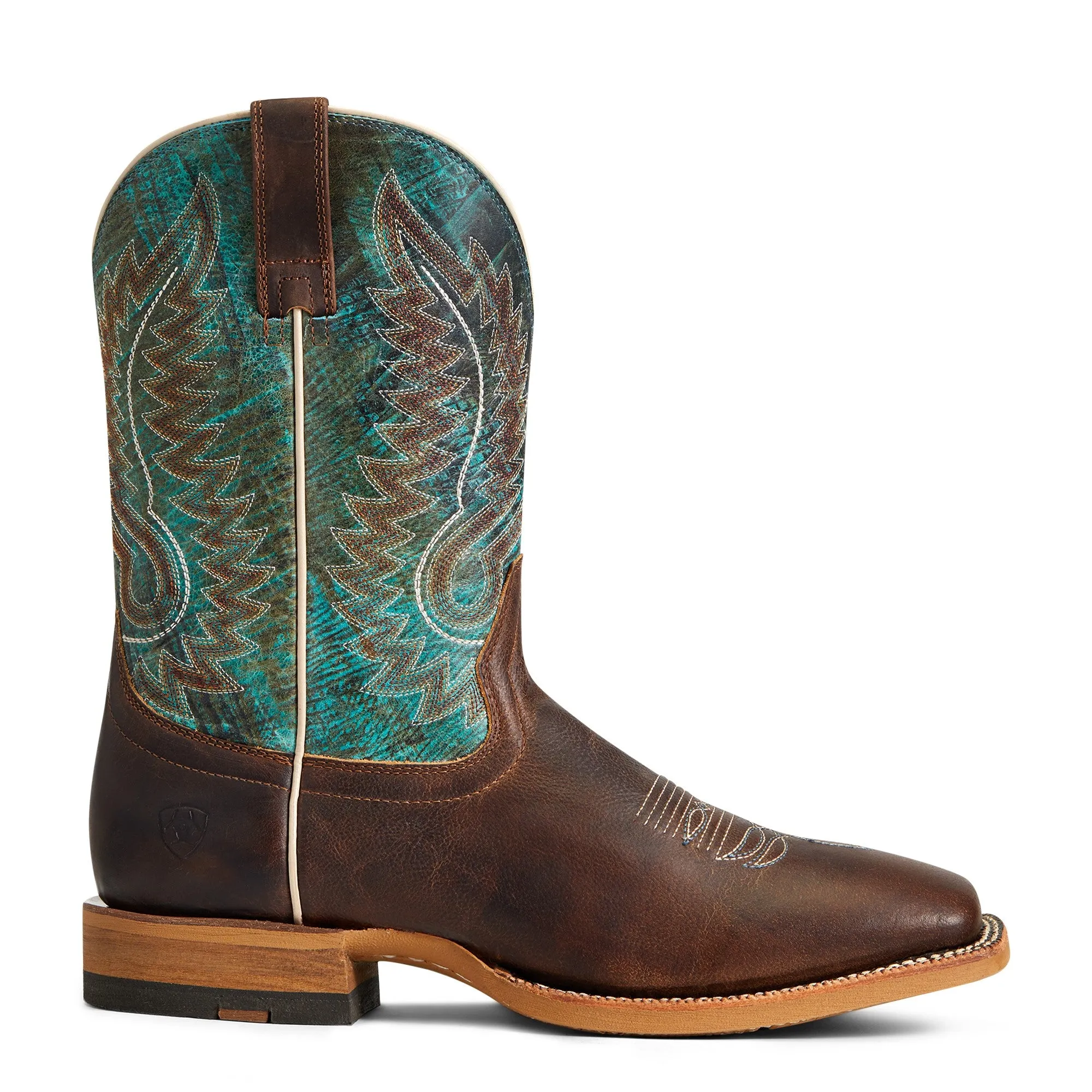 Ariat® Men's Cow Camp Better Brown & Cool Blue Western Boots 10040273