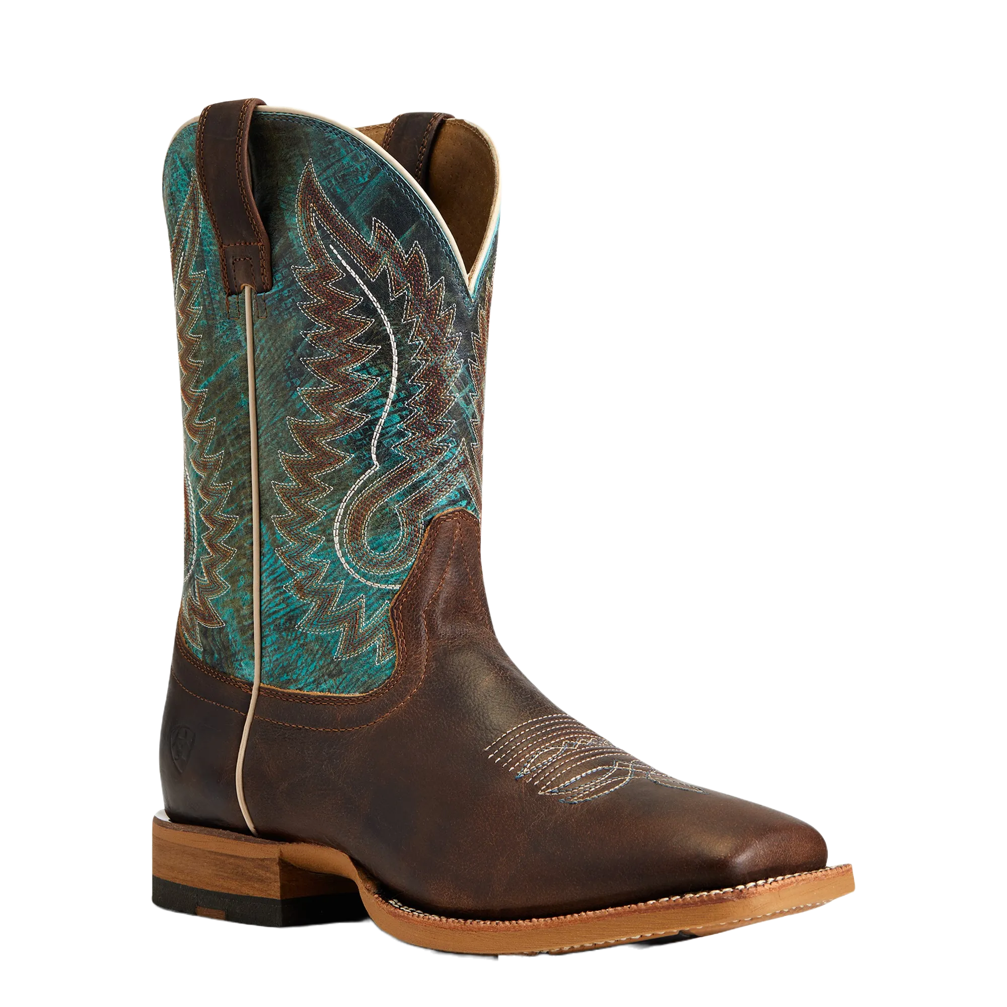 Ariat® Men's Cow Camp Better Brown & Cool Blue Western Boots 10040273
