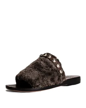 Bare Shearling Sandal | Black