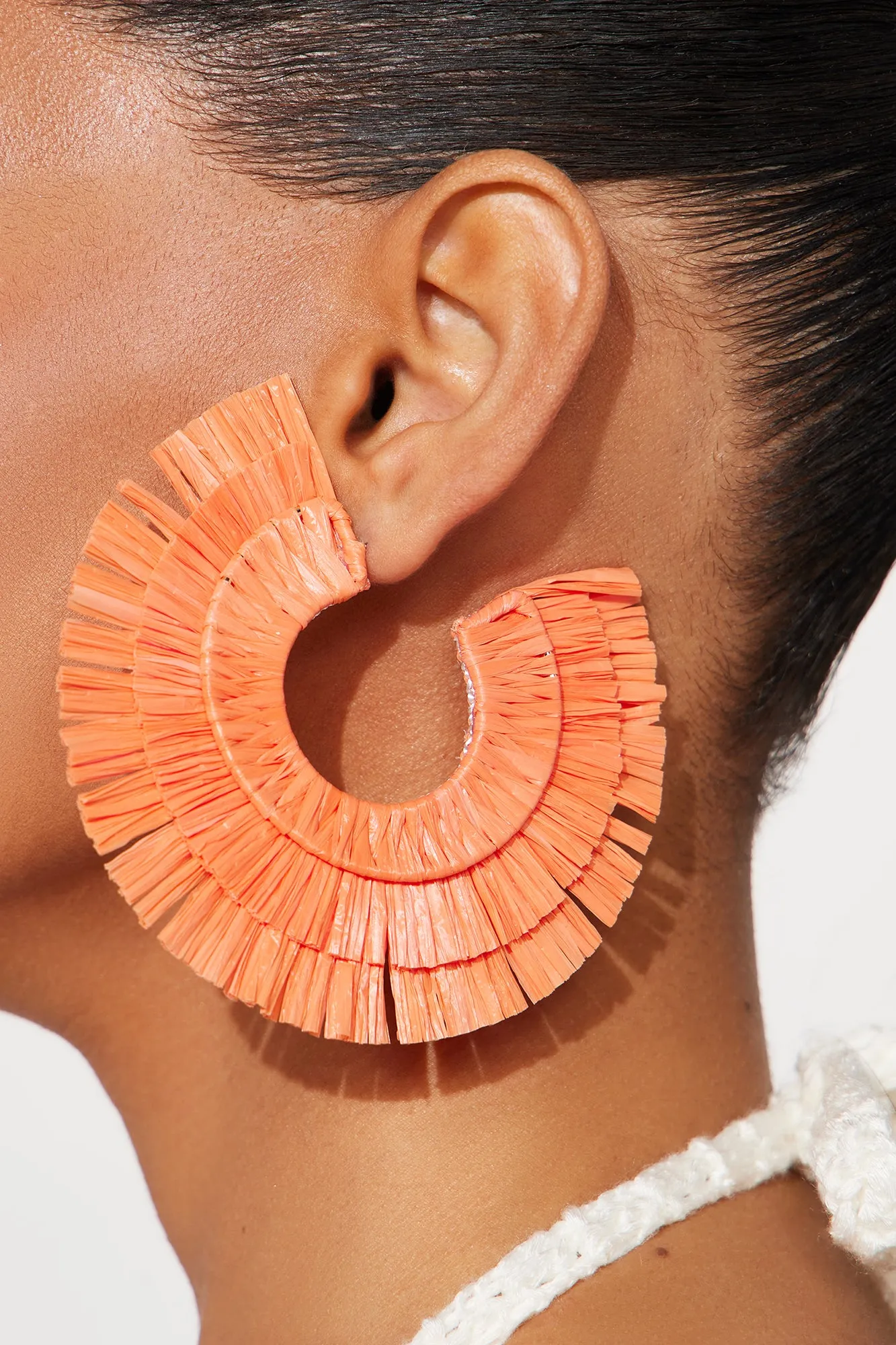 Basking In The Rays Hoop Earrings - Orange