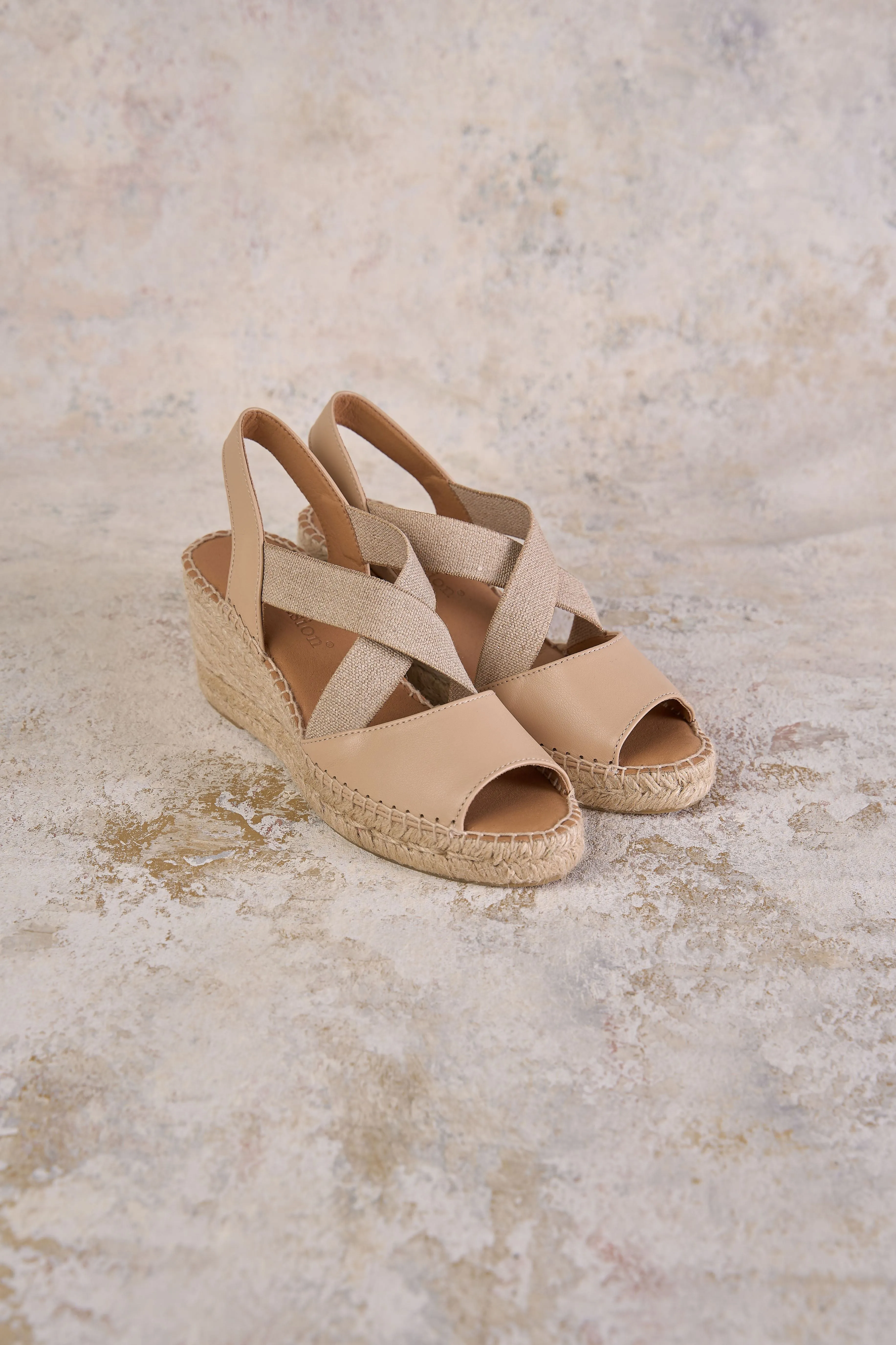 Belle Metallic Strap Espadrille - Nude