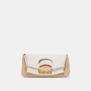 BIANCA CLUTCH IVORY NATURAL RAFFIA