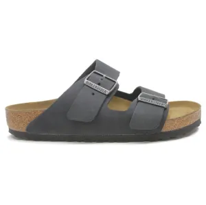 Birkenstock Arizona  Black Womens Open Back Waxy Leather Sandals - UK 5.5