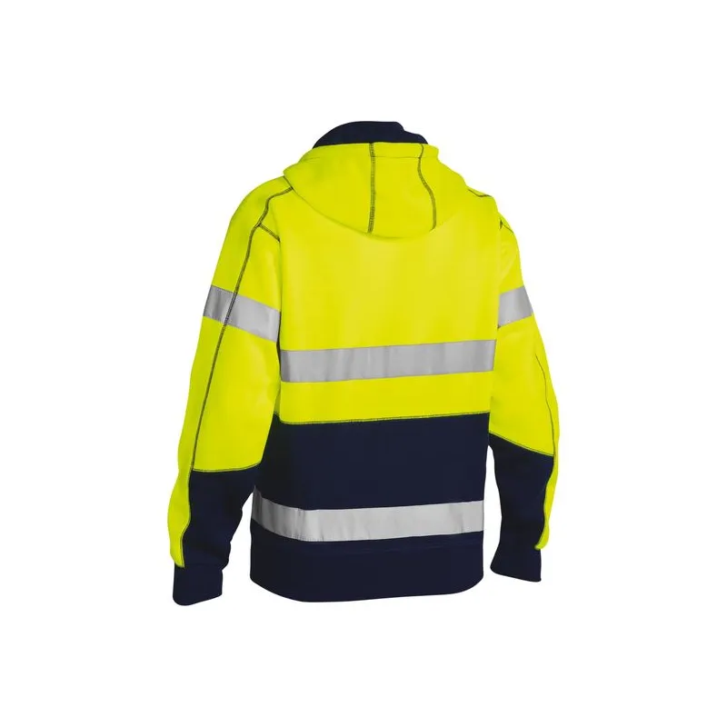 Bisley 3M Reflective Taped Hi Vis Fleece Hoodie Hooded Jacket
