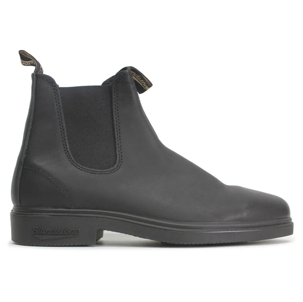 Blundstone 063 Black Unisex Leather Slip-On Square-toe Chelsea Boots - UK 10