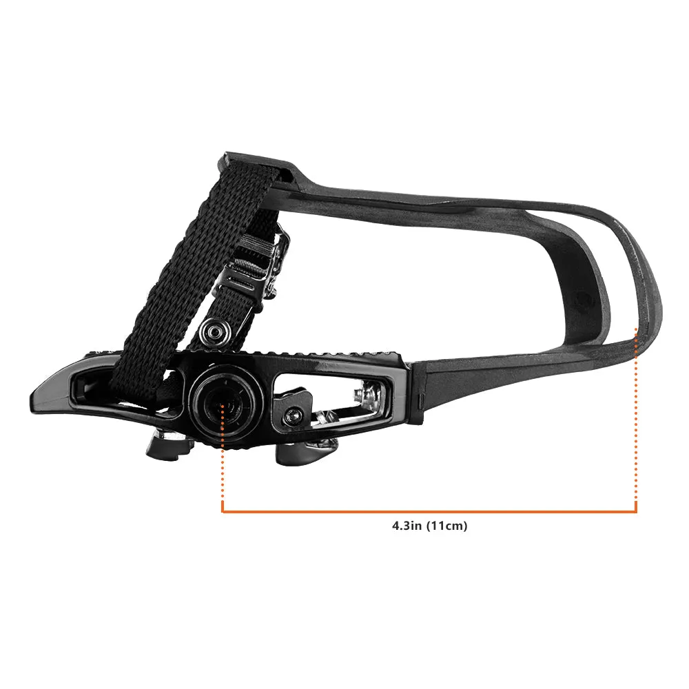 BV Bike Pedals 9/16" with Toe Clips Refurbished (Shimano SPD Cleats included) | BV-PD-S5-R