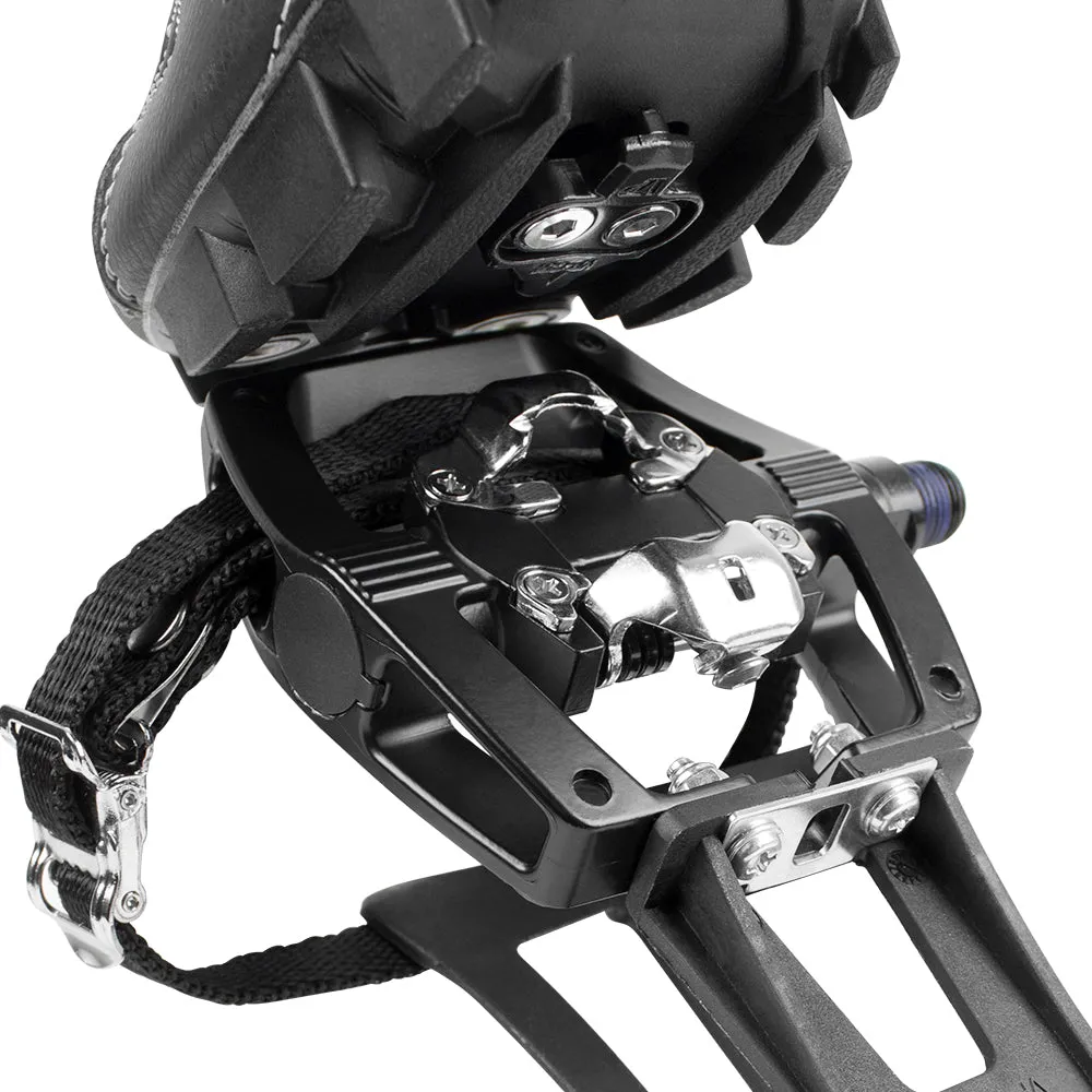 BV Bike Pedals 9/16" with Toe Clips Refurbished (Shimano SPD Cleats included) | BV-PD-S5-R