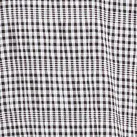 CALVIN KLEIN Womens Black Unlined Ruffled Pullover Darted Check Pouf Sleeve V Neck Above The Knee Fit   Flare Dress