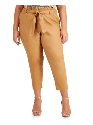 CALVIN KLEIN Womens Stretch Smocked Cropped Pants