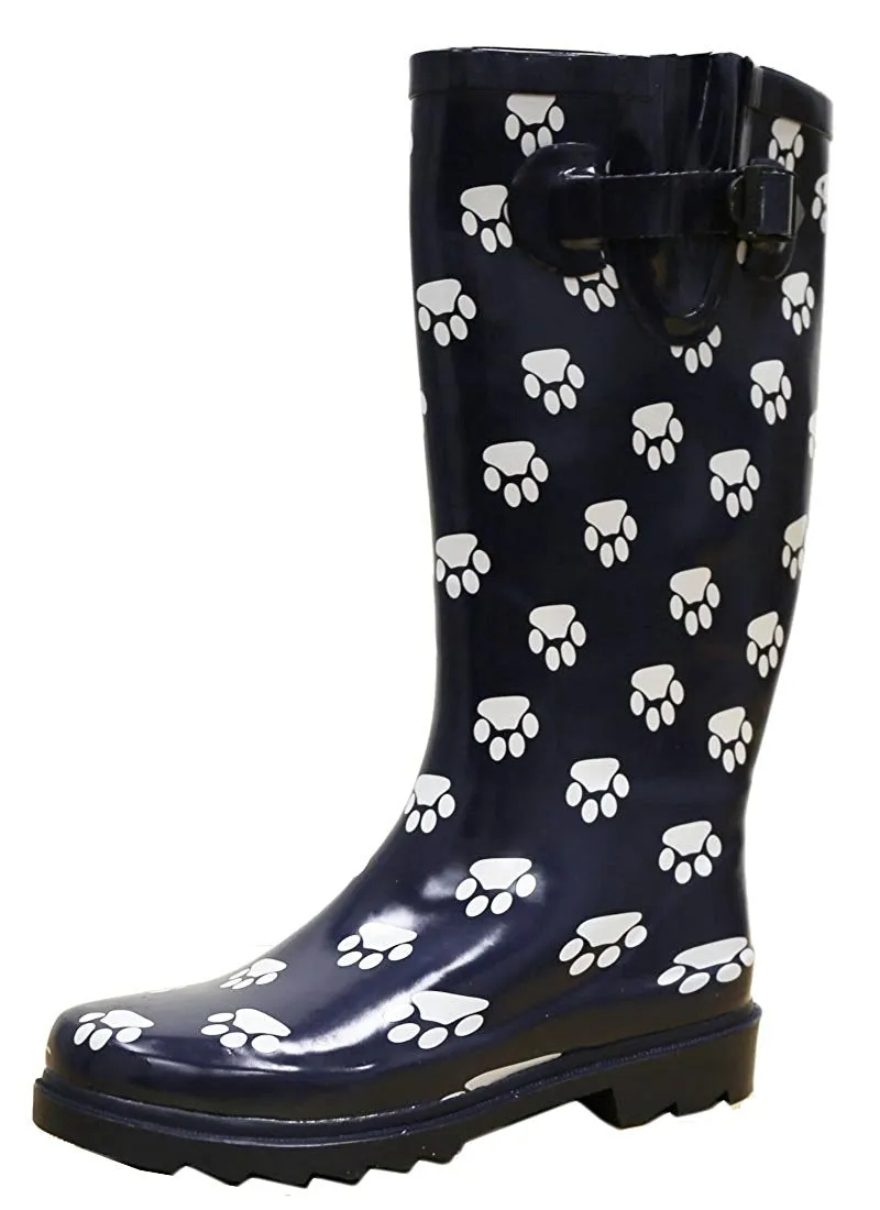 Cambridge Select Women's Pattern Print Colorful Waterproof Welly Rain Boots