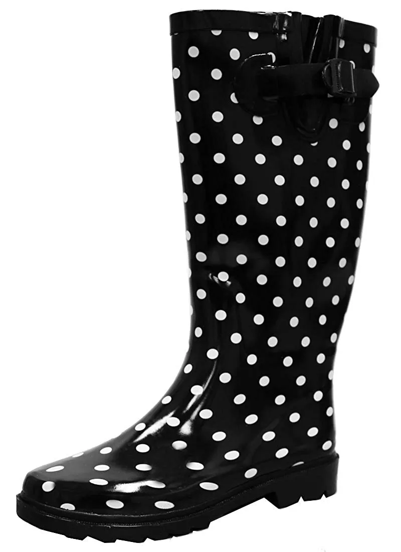 Cambridge Select Women's Pattern Print Colorful Waterproof Welly Rain Boots