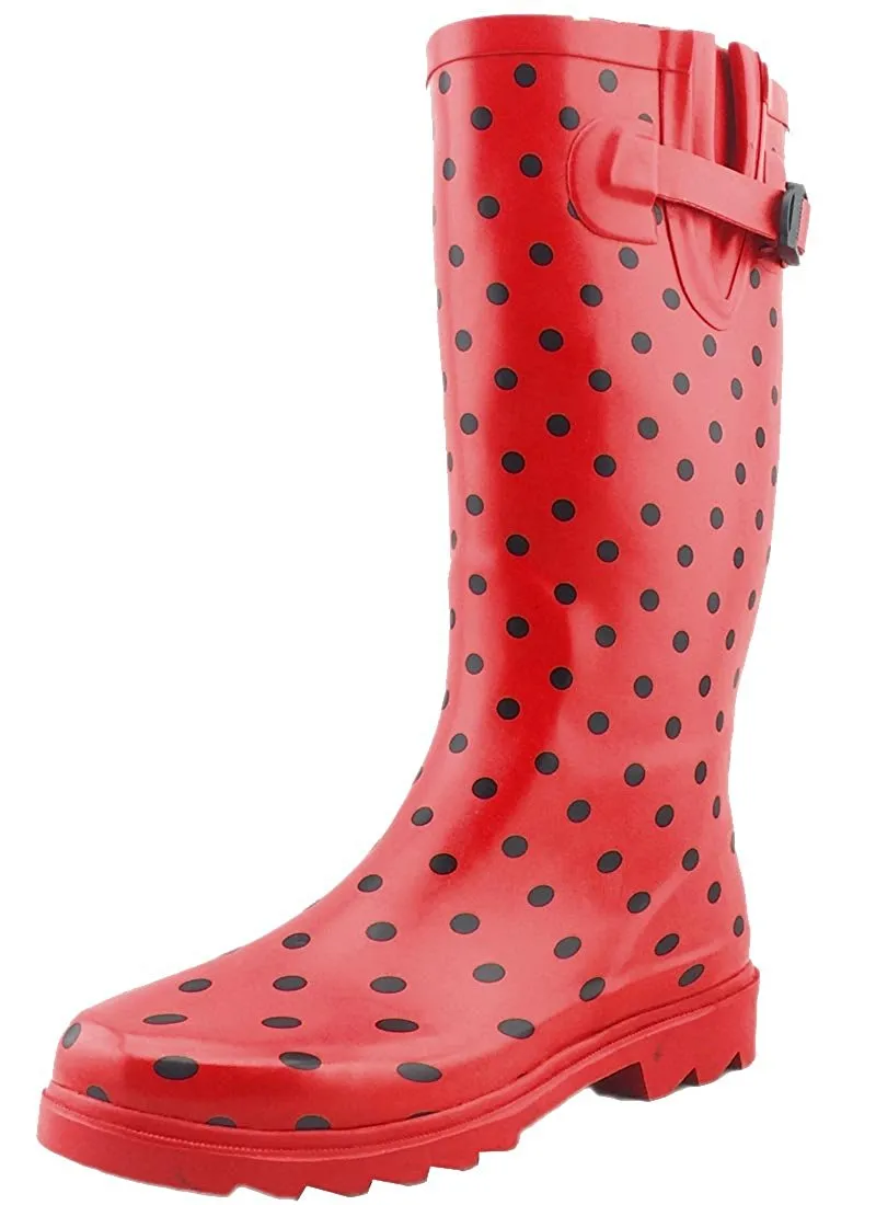 Cambridge Select Women's Pattern Print Colorful Waterproof Welly Rain Boots