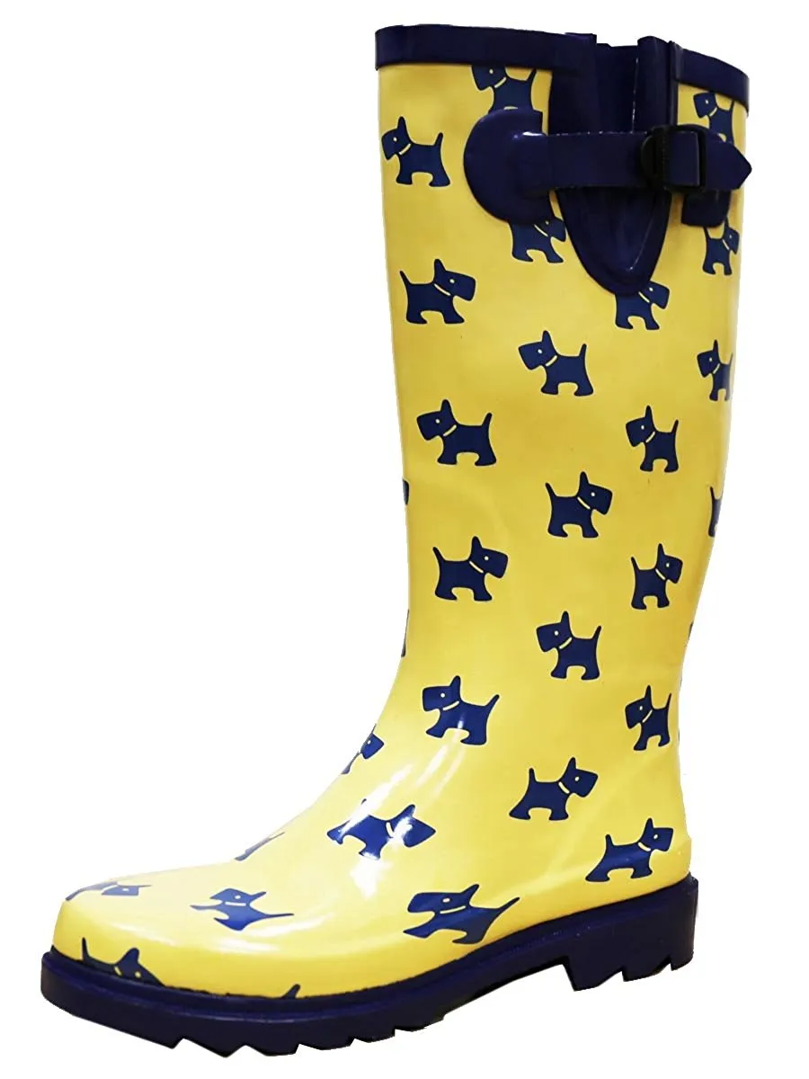 Cambridge Select Women's Pattern Print Colorful Waterproof Welly Rain Boots