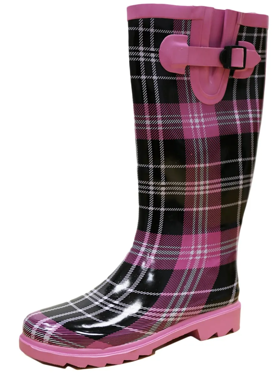 Cambridge Select Women's Pattern Print Colorful Waterproof Welly Rain Boots