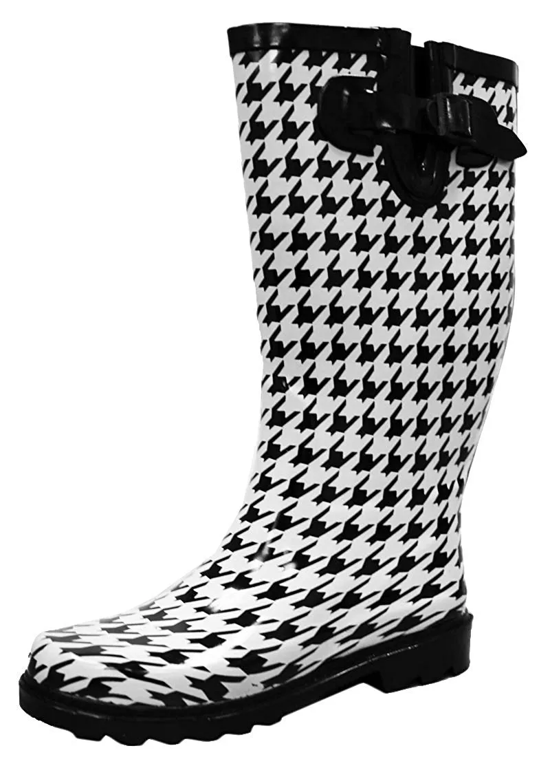 Cambridge Select Women's Pattern Print Colorful Waterproof Welly Rain Boots