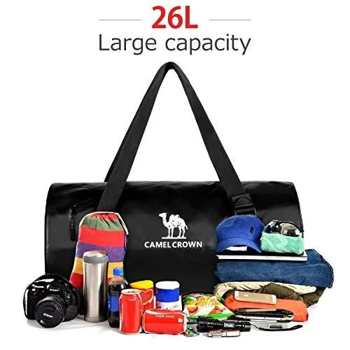 Camel Crown Waterproof Duffel Bag 26L Pvc Airtight Messengerbag Travel Backpack