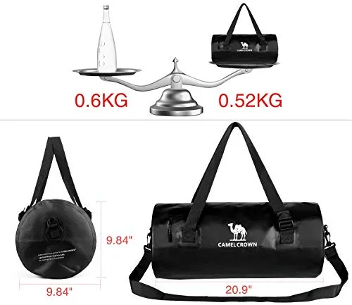 Camel Crown Waterproof Duffel Bag 26L Pvc Airtight Messengerbag Travel Backpack