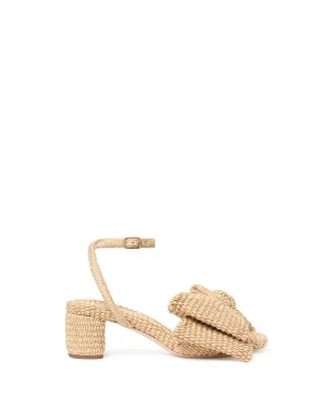 Carmen Raffia Moiré Bow Sandal