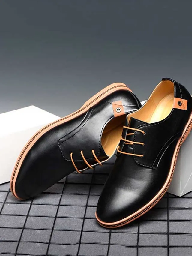 Casual Round Toe Shoesmen Men's Work Shoes Single Shoes 38-48 Size Men's Leather Shoes Cross-Border E-Commerce
