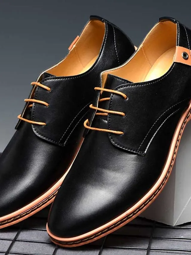 Casual Round Toe Shoesmen Men's Work Shoes Single Shoes 38-48 Size Men's Leather Shoes Cross-Border E-Commerce