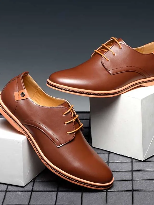 Casual Round Toe Shoesmen Men's Work Shoes Single Shoes 38-48 Size Men's Leather Shoes Cross-Border E-Commerce