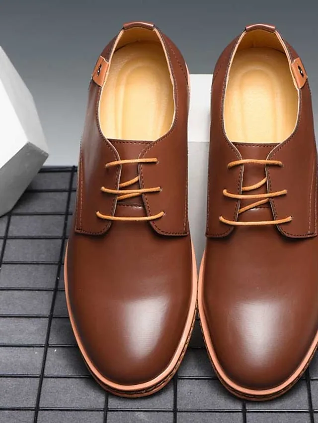Casual Round Toe Shoesmen Men's Work Shoes Single Shoes 38-48 Size Men's Leather Shoes Cross-Border E-Commerce
