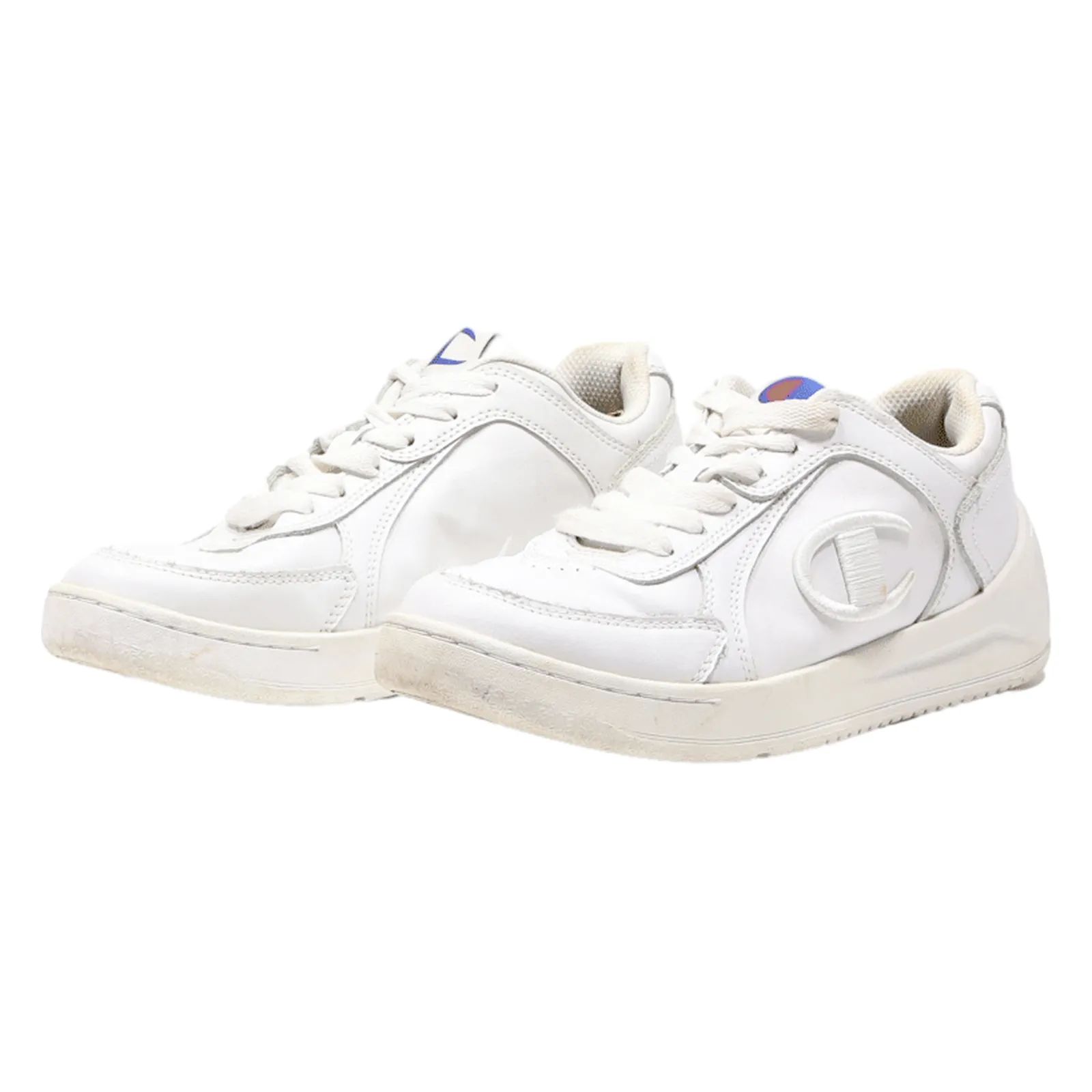 CHAMPION Sneaker Trainers White Leather Womens UK 7