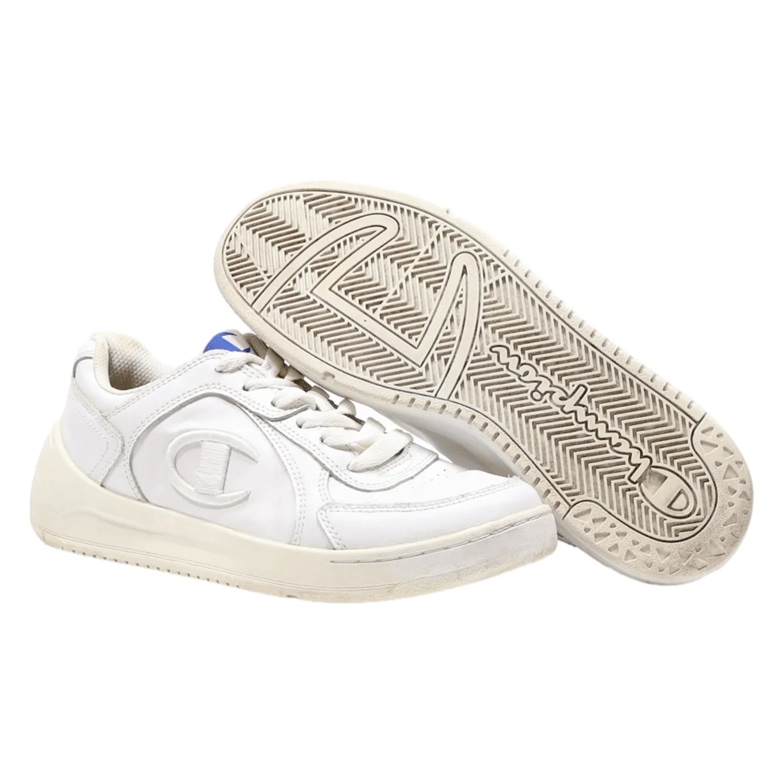 CHAMPION Sneaker Trainers White Leather Womens UK 7