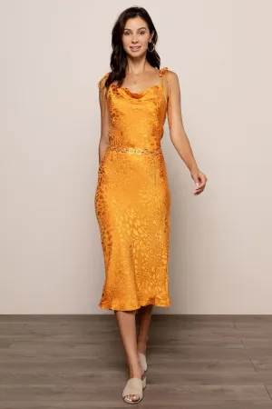 Cheetah Midi In Orange in Orange