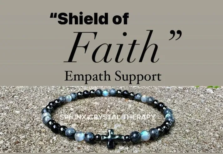 Christian Empath Protection - Absorb Negativity " Shield Of Faith " Black Tourmaline Gemstone - High Quality Crystal Healing Anklet