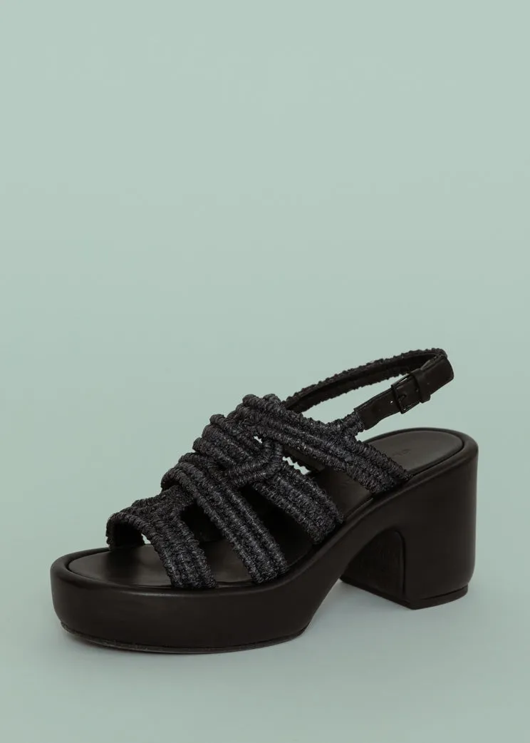 Clergerie Black Dinel Raffia Sandal