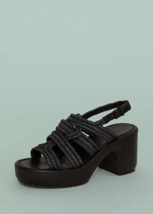 Clergerie Black Dinel Raffia Sandal