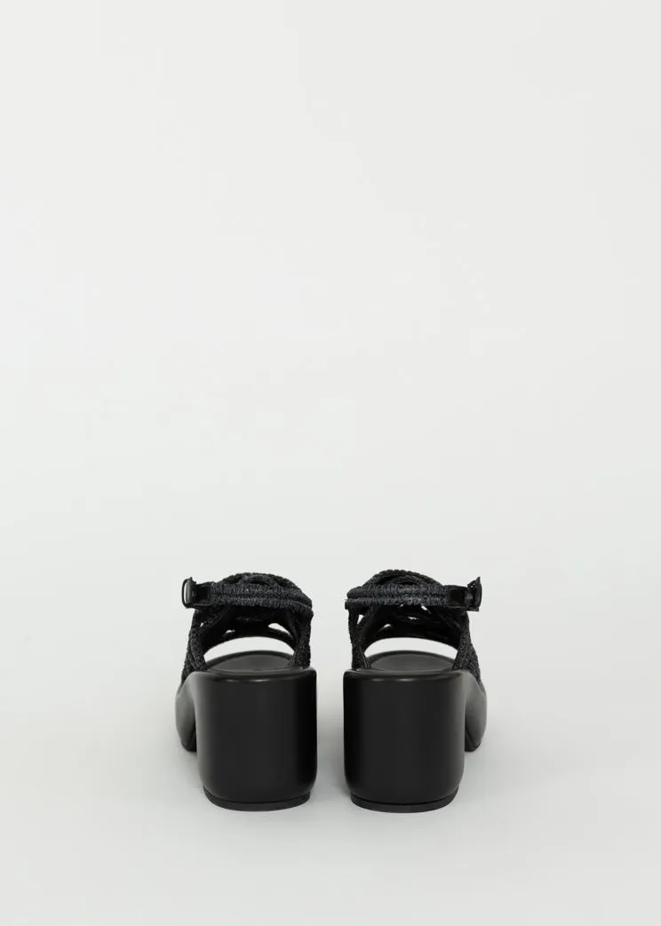 Clergerie Black Dinel Raffia Sandal
