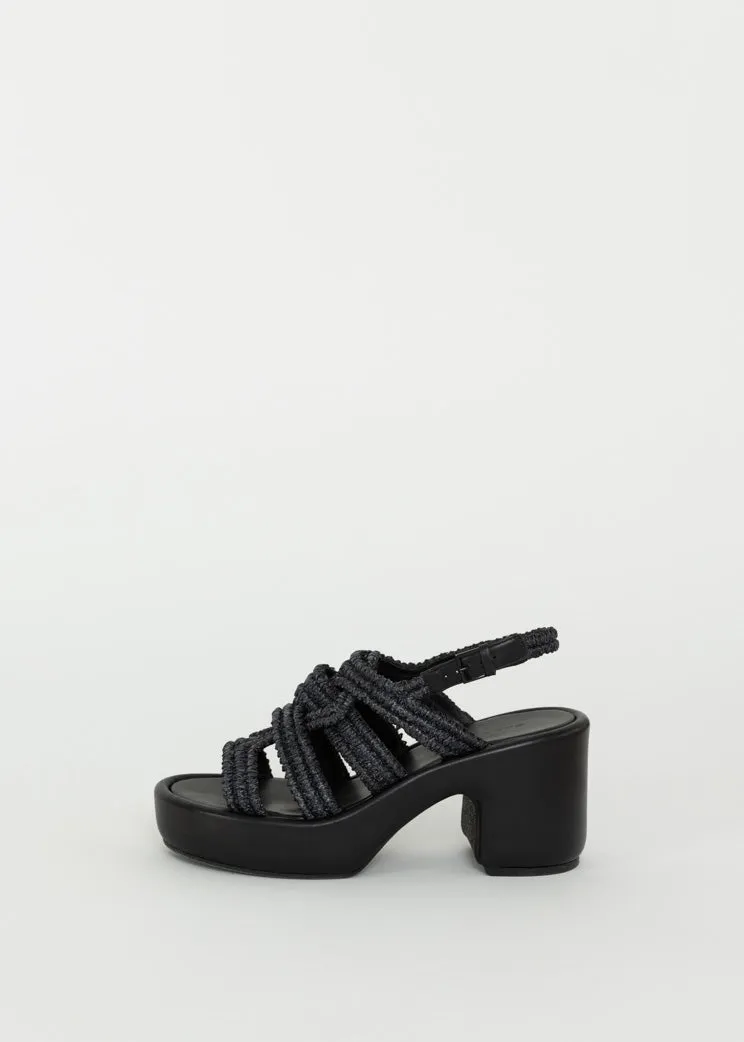 Clergerie Black Dinel Raffia Sandal